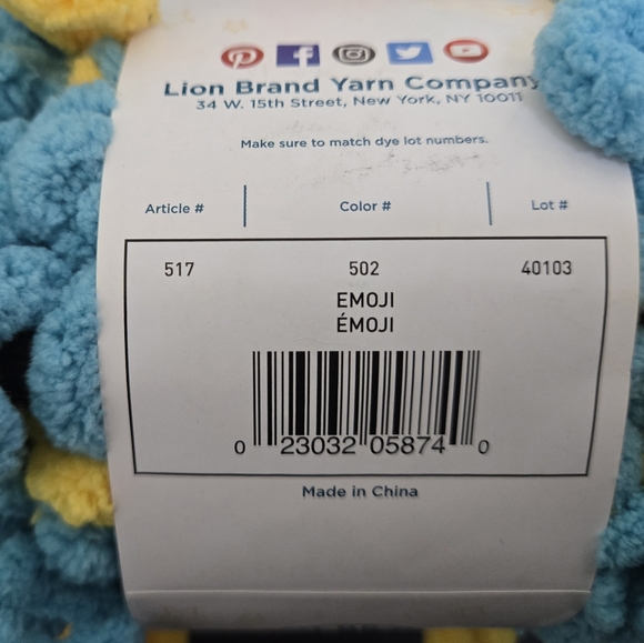 Lion Brand Off The Hook Yarn COLOR: EMOJI - Picture 4 of 10